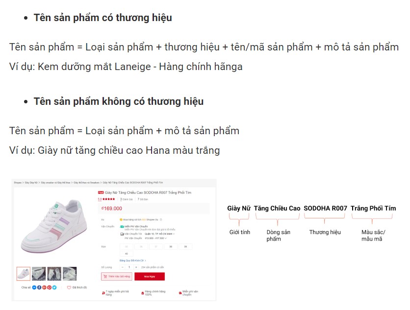 Công thức đặt tên sản phẩm